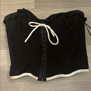 Edikted Black Corset with White Laces